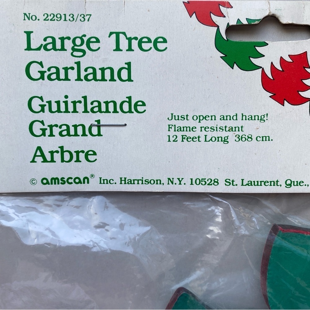 NOS Vintage AMSCAN Paper Tree Garland Holiday Christmas New - Picture 3 of 5